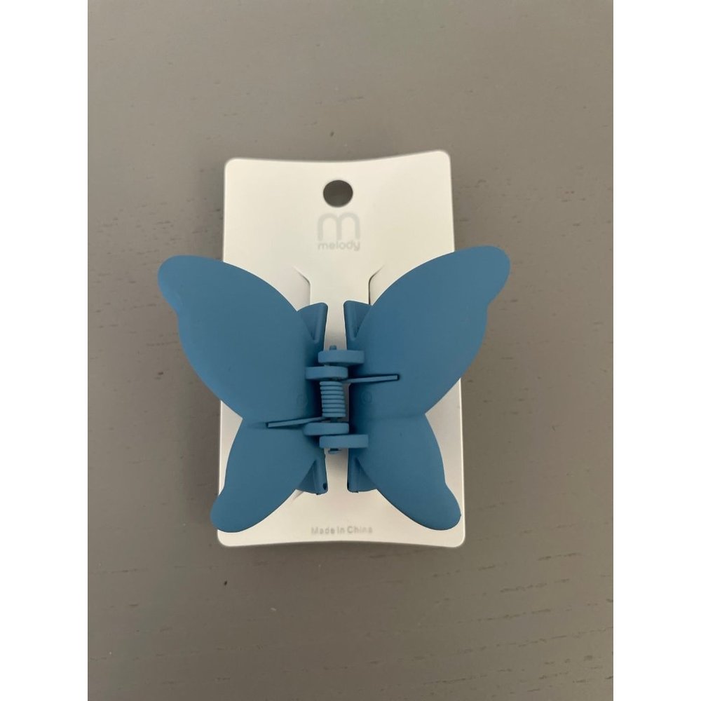 NEW DARK BLUE BUTTERFLY HAIR CLIP SOFT MATTE COLOR HAIR ACCESSORIES